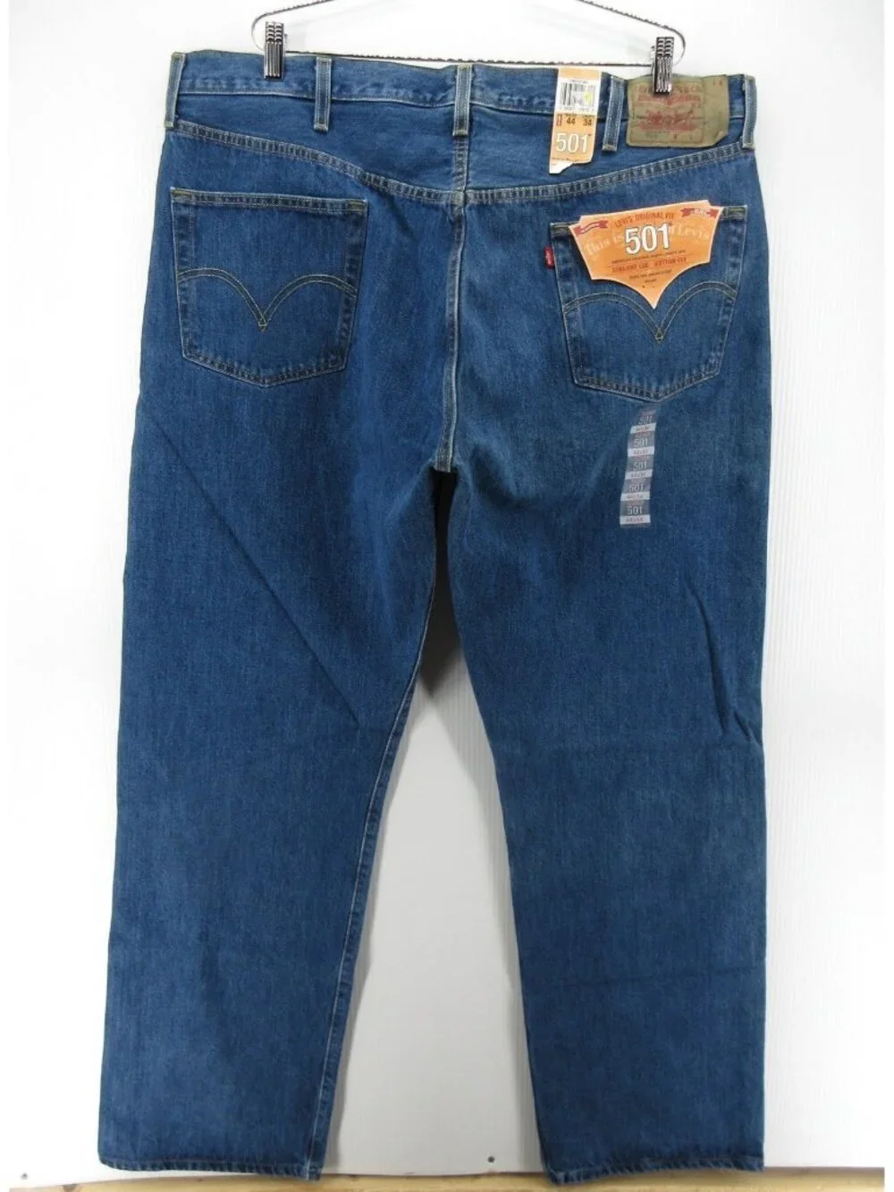 Levis 501 Jeans 44X34 Original Fit Straight Leg Button Fly Denim NEW